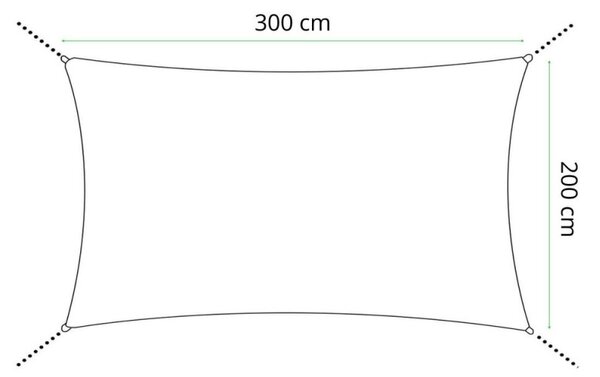 Stínící sluneční plachta 3x2 m SPRINGOS SN0061 tmavě šedá