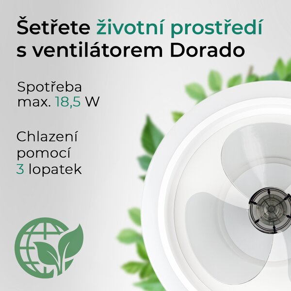 Noaton 12045W Dorado, bílá, stropní ventilátor se světlem (Použitý, Záruka 21 měsíců)