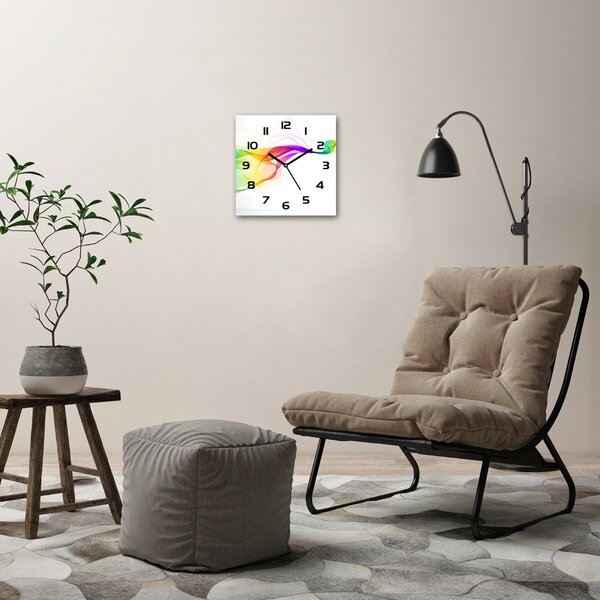 Skleněné hodiny na stěnu Barevná abstrakce pl_zsk_30x30_c-f_61042028