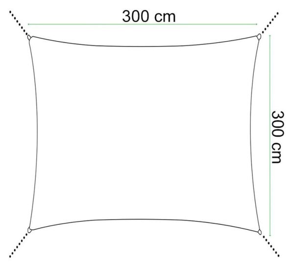 Stínící sluneční plachta 3x3 m SPRINGOS SN0055 béžová