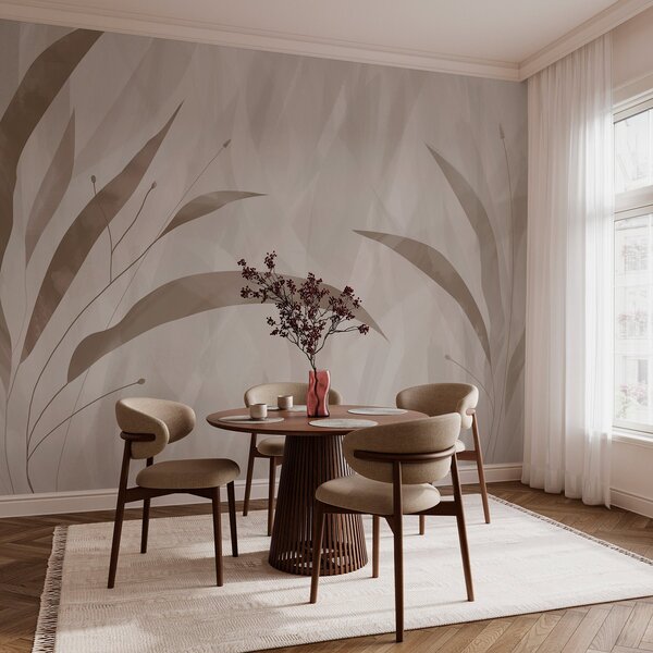 Fototapeta Přirozená elegance v jemných tónech, Fototapety s listy, Populární fototapety, w03394 - Tapeko.co.cz