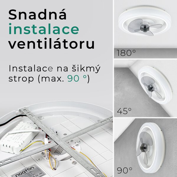 Noaton 12045W Dorado, bílá, stropní ventilátor se světlem (Použitý, Záruka 21 měsíců)