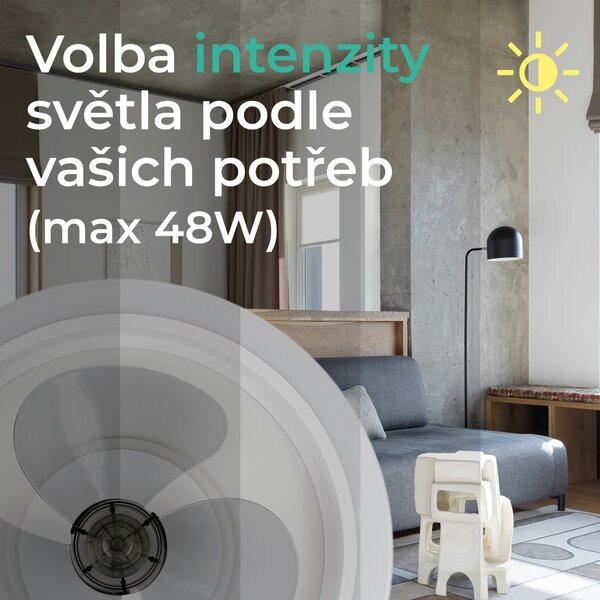 Noaton 12045W Dorado, bílá, stropní ventilátor se světlem (Použitý, Záruka 21 měsíců)