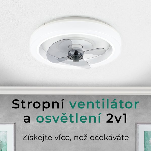 Noaton 12045W Dorado, bílá, stropní ventilátor se světlem (Použitý, Záruka 21 měsíců)
