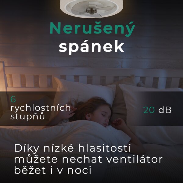 Noaton 12045W Dorado, bílá, stropní ventilátor se světlem (Použitý, Záruka 21 měsíců)