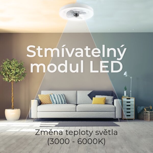 Noaton 15050W Furud, bílá, stropní ventilátor se světlem (Použitý, Záruka 21 měsíců)