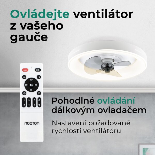 Noaton 15050W Furud, bílá, stropní ventilátor se světlem (Použitý, Záruka 21 měsíců)