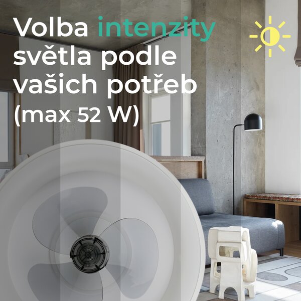 Noaton 15050W Furud, bílá, stropní ventilátor se světlem (Použitý, Záruka 21 měsíců)