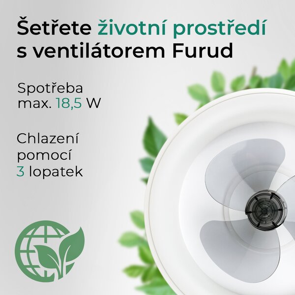 Noaton 15050W Furud, bílá, stropní ventilátor se světlem (Použitý, Záruka 21 měsíců)