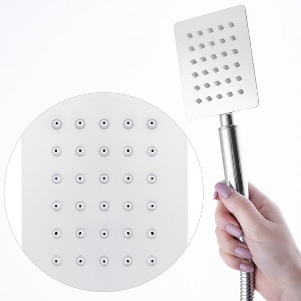 Erga Dual, podomítková sprchová sada s dešťovou sprchou 30×30, chromová, ERG-YKA-BP.DUAL30