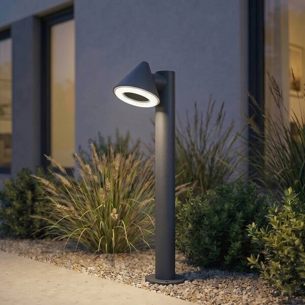 Lindby LED osvětlení cesty Soran, černé, 60 cm, kov, IP44, Černá, kov, Moderní