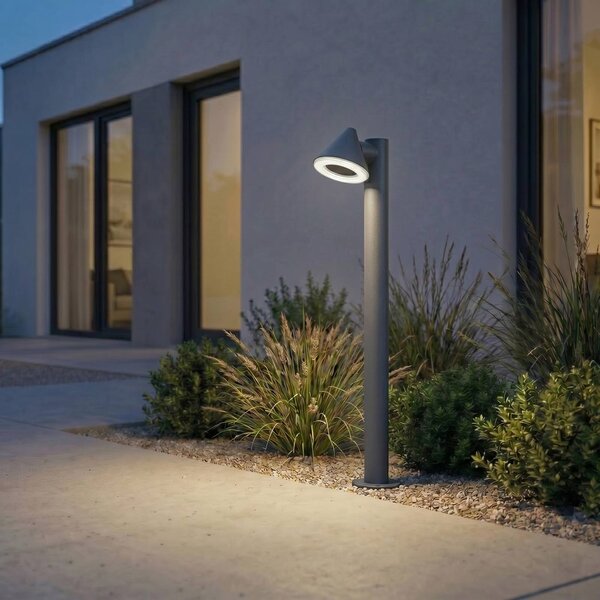 Lindby LED osvětlení cesty Soran, černé, 100 cm, kov, IP44, Černá, kov, Moderní