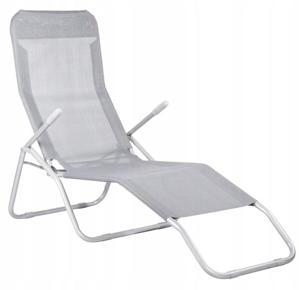 Zahradní lehátko SPRINGOS SIESTA šedé