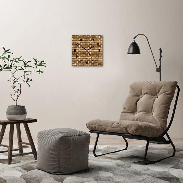 Skleněné hodiny čtverec Zděná zeď pl_zsk_30x30_c-f_64783547
