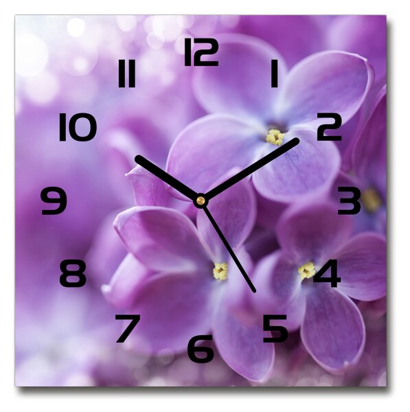Skleněné hodiny čtverec Květiny bzu pl_zsk_30x30_c-f_64853789