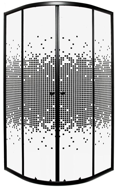 Aplomo Pixel Black čtvrtkruhový sprchový kout Rozměr koutu: 80x80cm