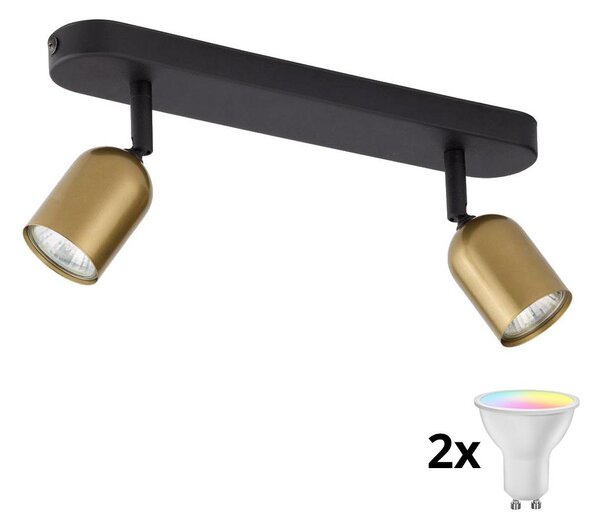LED RGBW Stmívatelné bodové svítidlo TOP 2xGU10/6,5W/230V 2700-6500K zlatá/černá