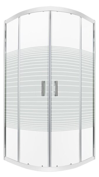Novoterm Čtvrtkruhový sprchový kout NV-Madera 80x80 chrom/potisk - bez vaničky