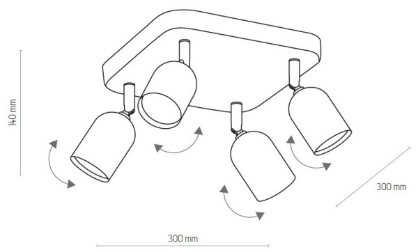 LED RGBW Stmívatelné bodové svítidlo TOP 4xGU10/6,5W/230V 2700-6500K černá