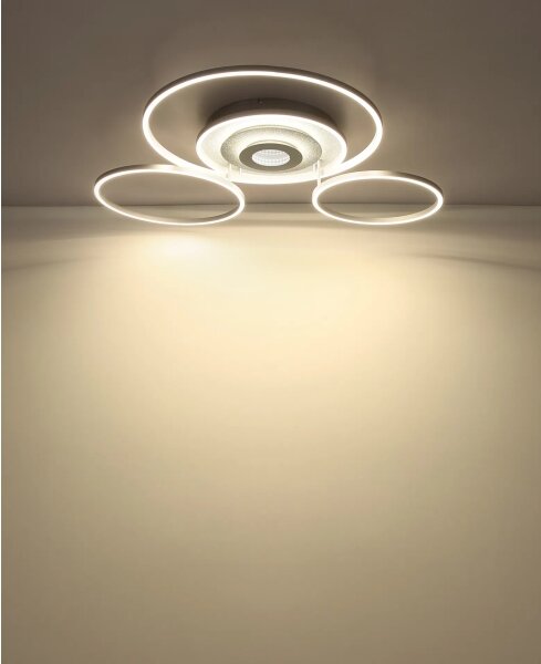 Globo 67824-60 -LED Stm stropní svítidlo MILES 60W/230V 80,8x99,2 cm stříbrná+DO