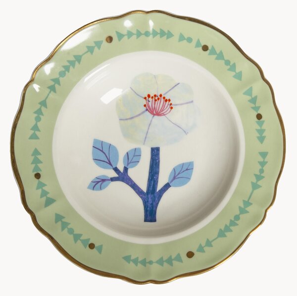 Ručně vyrobený porcelánový talíř na těstoviny Botanica