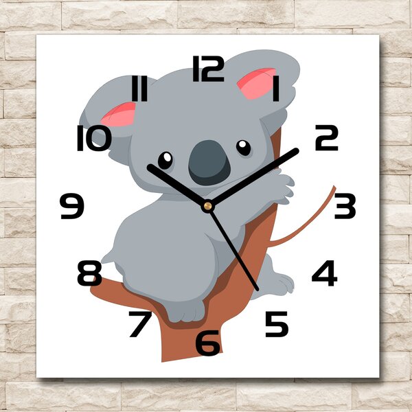 Skleněné hodiny čtverec Koala na stromě pl_zsk_30x30_c-f_66617317