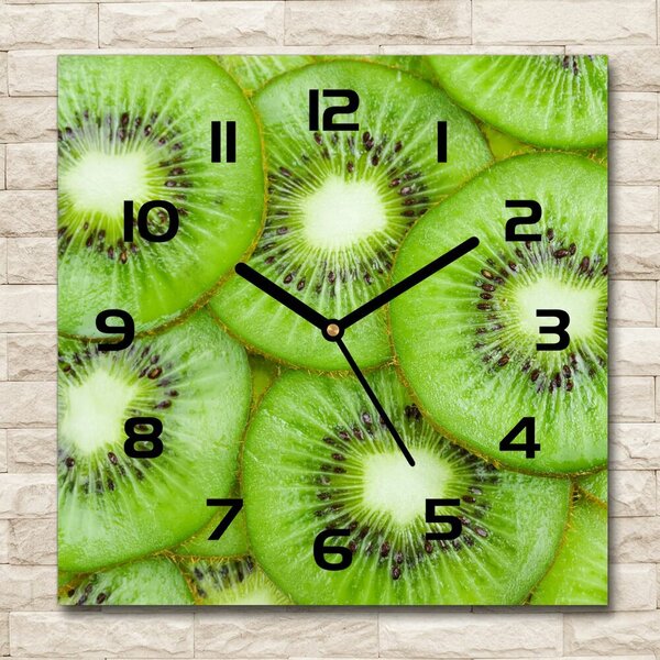 Skleněné nástěnné hodiny čtverec Kiwi pl_zsk_30x30_c-f_67162622