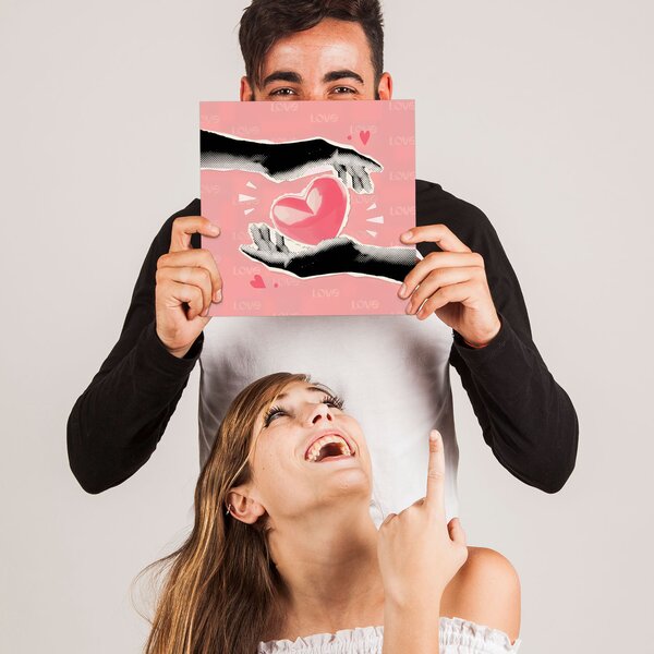 DUBLEZ | Stylový pop-art obraz - Pink Love | UV tisk, Premium