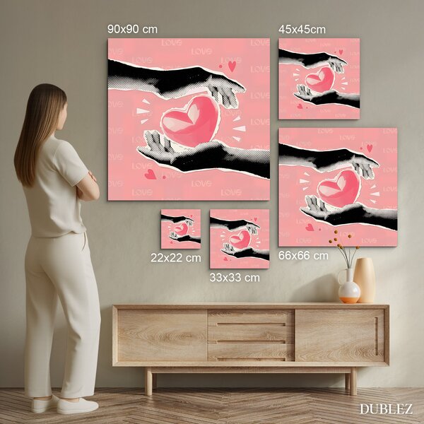 DUBLEZ | Stylový pop-art obraz - Pink Love | UV tisk, Premium
