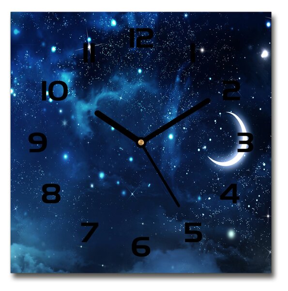 Skleněné hodiny čtverec Hvězdné nebe pl_zsk_30x30_c-f_67422052