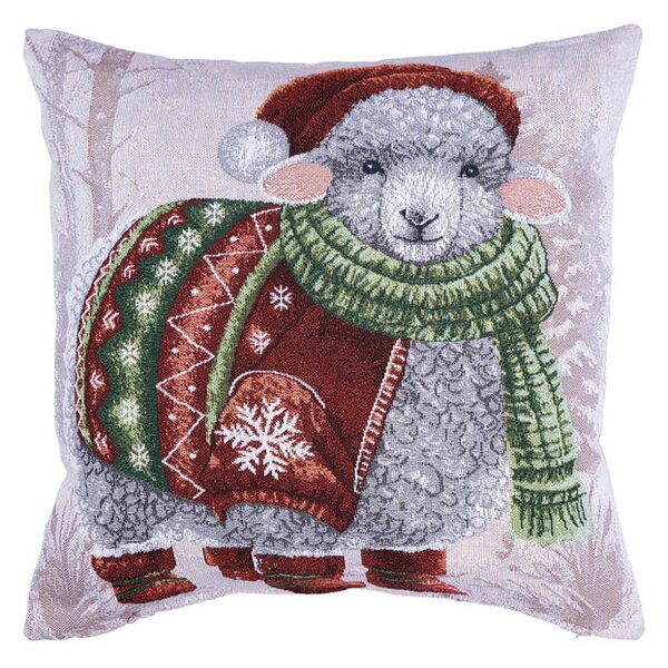 Povlak MOTIV ovečka červenobílá 45 x 45 cm