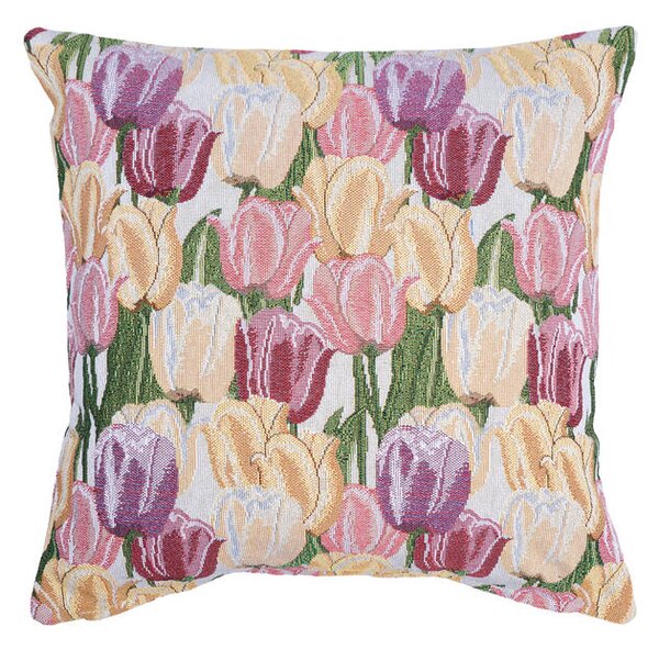 Povlak MOTIV tulipány žlutolila 45 x 45 cm