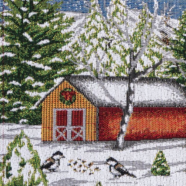 Prostírání MOTIV domky a rybník červenobílá 32 x 48 cm
