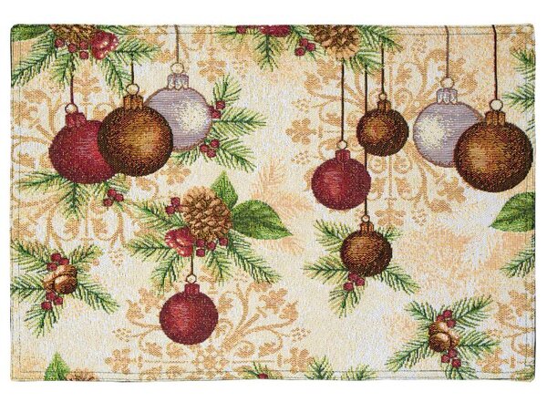 Prostírání MOTIV LUREX vánoční ozdoby béžovozlatá 32 x 48 cm