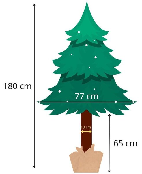 Vánoční stromek Borovice přírodní na kmínku 180 cm