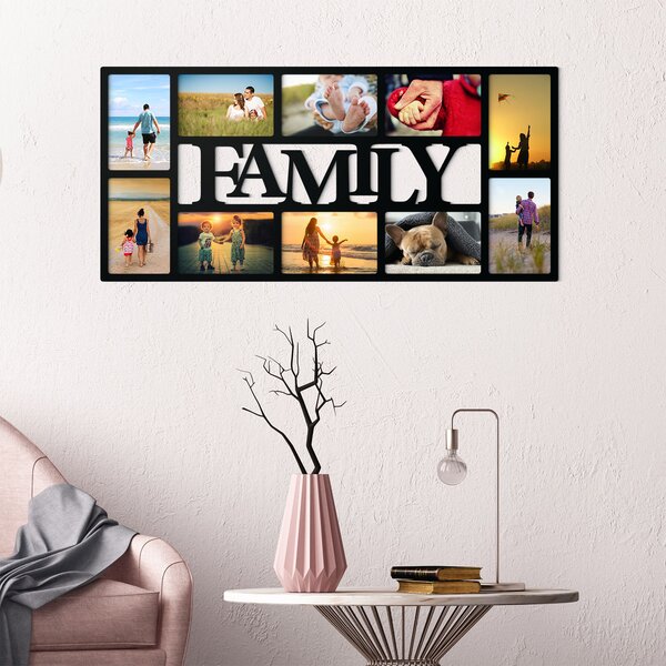 DUBLEZ | Dřevěný rámeček na 10 fotografií - Family