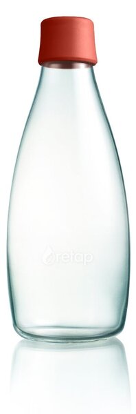 Tmavě oranžová skleněná lahev ReTap s doživotní zárukou, 800 ml