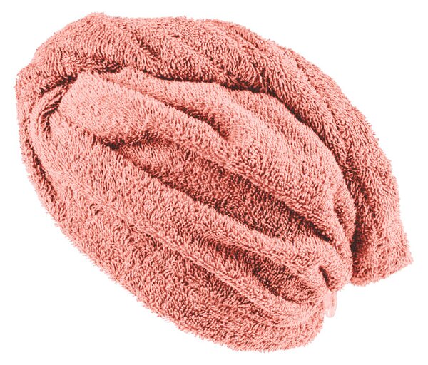 XPOSE® Froté turban na vlasy VERONA - lososový 30x75 cm
