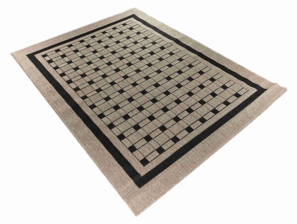Makro Abra Kusový koberec venkovní Sisal CORDA 1013 1 151 béžový černý Rozměr: 60x200 cm