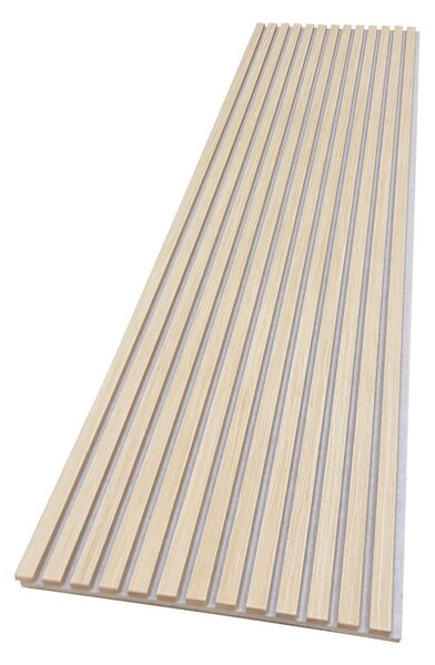 Akustický panel s dřevěnou dýhou - dekor dub světlý | Šedý podklad | 260 x 60,5 cm | AK006_LONG | .cz