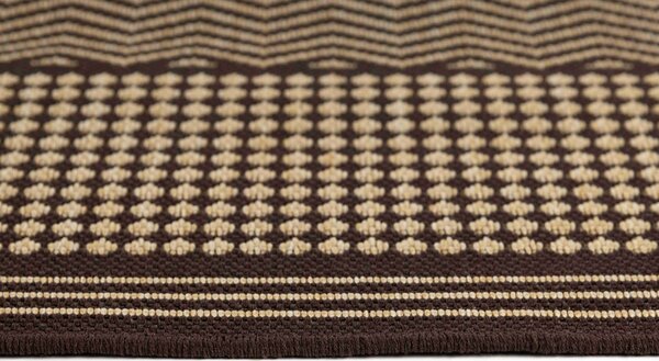 Makro Abra Kusový koberec venkovní Sisal CORDA 1027 1 424 Proužky hnědý béžový Rozměr: 60x100 cm