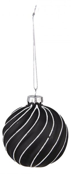 Vánoční koule Black Grey 8x8 cm (sada 4 ks) – 8x8 cm