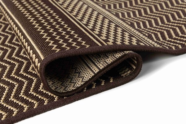 Makro Abra Kusový koberec venkovní Sisal CORDA 1027 1 424 Proužky hnědý béžový Rozměr: 60x100 cm