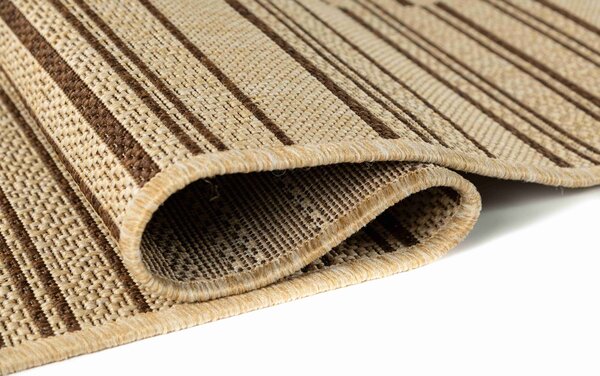 Makro Abra Kusový koberec venkovní Sisal CORDA 1032 1 232 Proužky béžový hnědý Rozměr: 60x200 cm