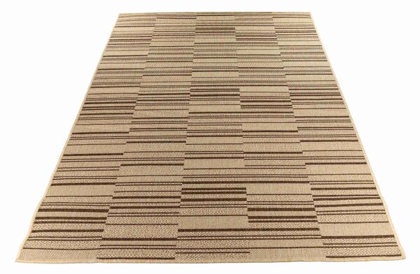 Makro Abra Kusový koberec venkovní Sisal CORDA 1032 1 232 Proužky béžový hnědý Rozměr: 60x200 cm