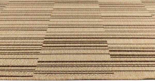 Makro Abra Kusový koberec venkovní Sisal CORDA 1032 1 232 Proužky béžový hnědý Rozměr: 60x200 cm