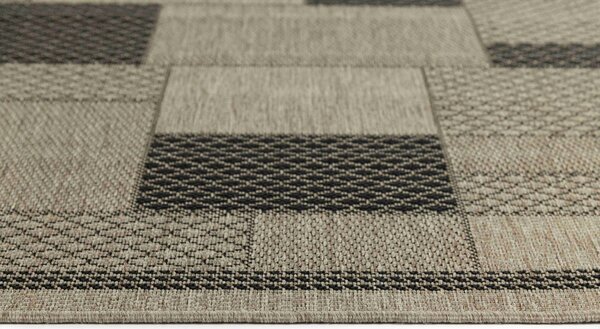Makro Abra Kusový koberec venkovní Sisal CORDA 1022 1 151 Geometrický šedý Rozměr: 60x200 cm