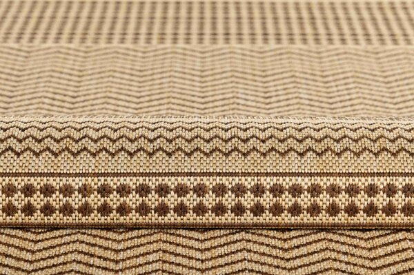 Makro Abra Kusový koberec venkovní Sisal CORDA 1027 1 232 Proužky béžový hnědý Rozměr: 60x200 cm