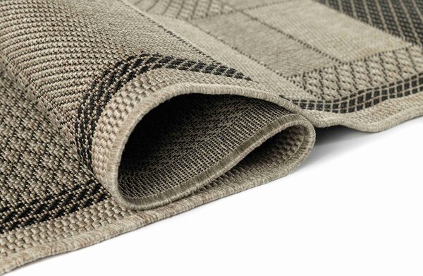Makro Abra Kusový koberec venkovní Sisal CORDA 1022 1 151 Geometrický šedý Rozměr: 60x200 cm