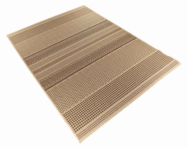 Makro Abra Kusový koberec venkovní Sisal CORDA 1027 1 232 Proužky béžový hnědý Rozměr: 60x200 cm